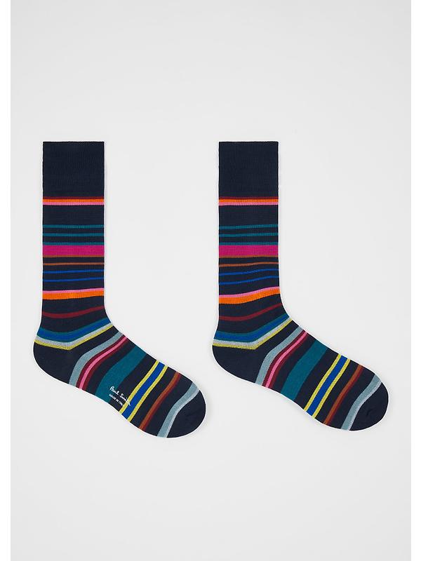 Paul Smith Men's Striped 3 Pack Socks - Navy Image 2