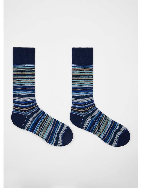Paul Smith Men's Striped 3 Pack Socks - Navy Image 4