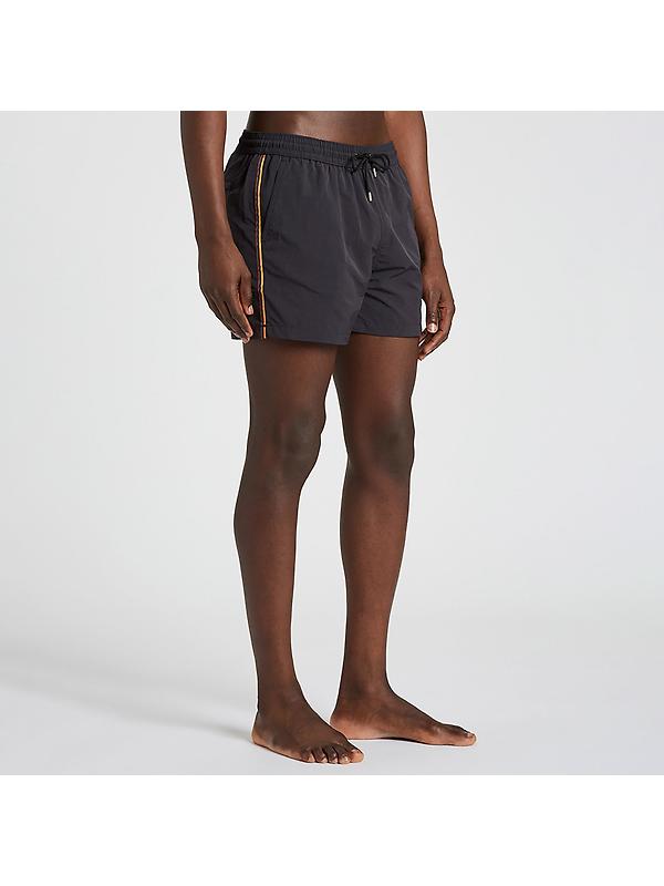 Paul Smith Men's Swim Shorts With 'Artist Stripe' Trim - Black Image 2