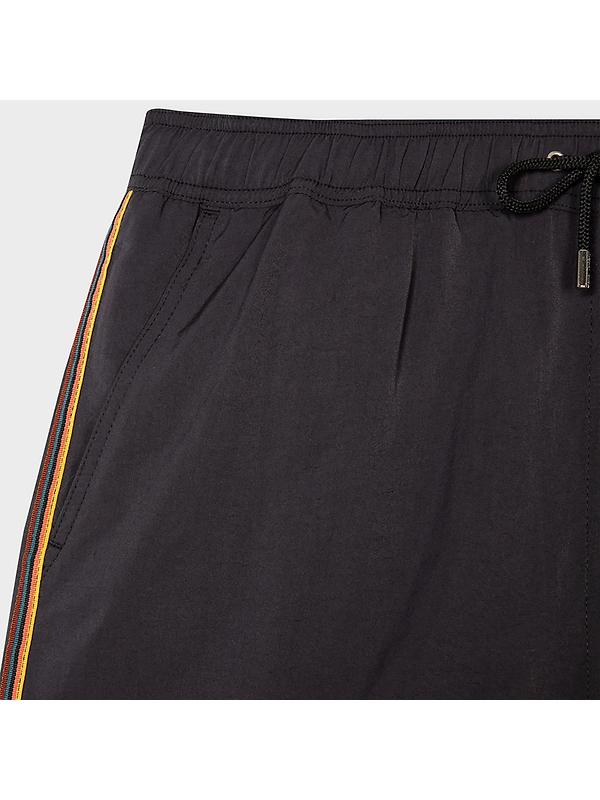 Paul Smith Men's Swim Shorts With 'Artist Stripe' Trim - Black Image 4