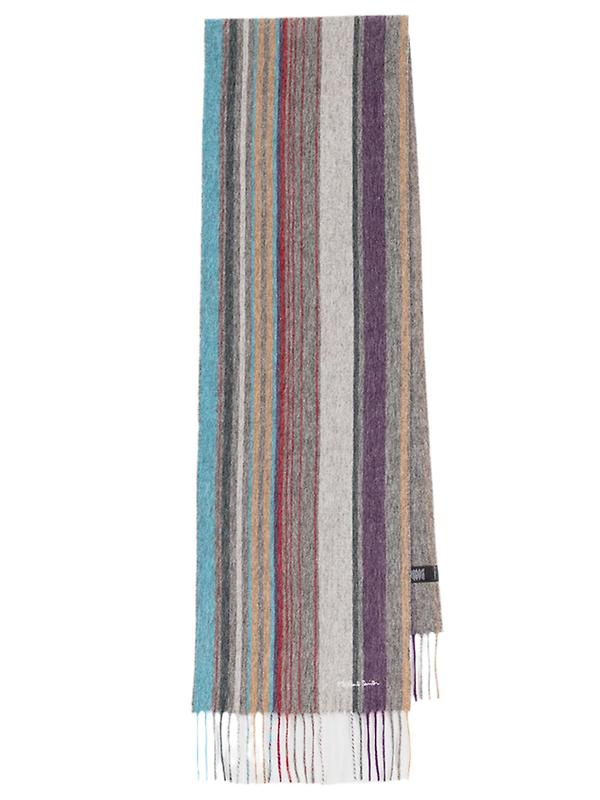 Product image of Paul Smith Men's Wool Multi Colour Stripe Scarf - Grey