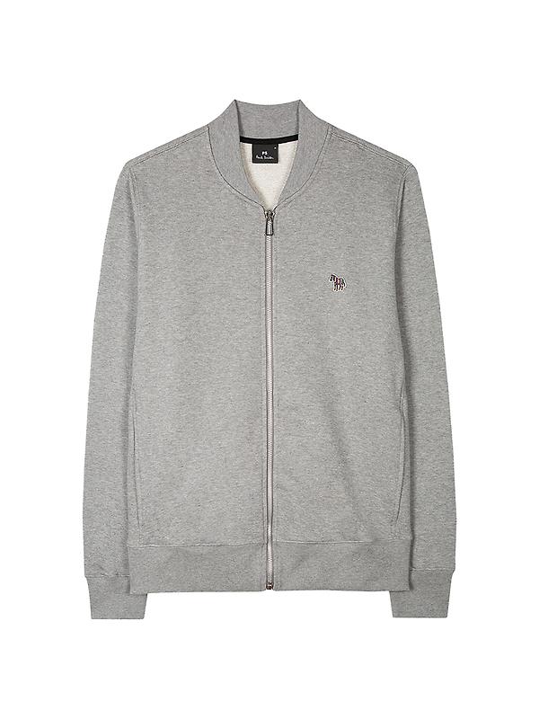 Paul Smith Men's Zebra Logo Cotton Bomber Jacket - Grey Melange Image 1