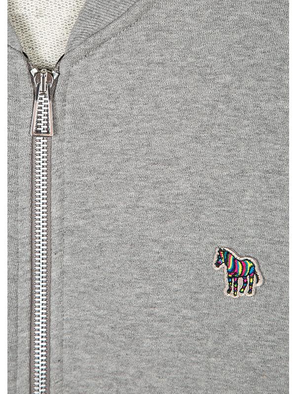 Paul Smith Men's Zebra Logo Cotton Bomber Jacket - Grey Melange Image 3