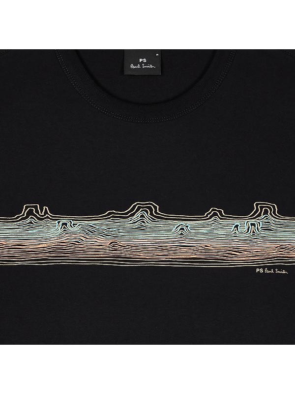PS By Paul Smith Men's 'Desert Stripe' Print T-Shirt - Black Image 2