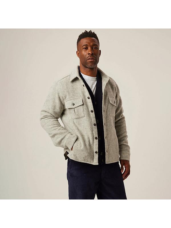 Peregrine Men's Dexter Made In England Overshirt - Light Grey Image 2