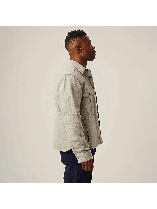 Peregrine Men's Dexter Made In England Overshirt - Light Grey Image 5