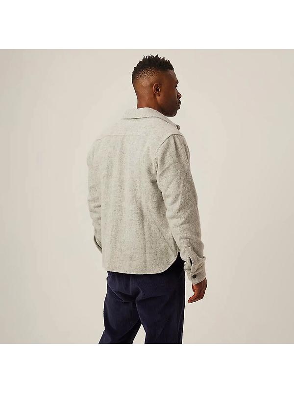 Peregrine Men's Dexter Made In England Overshirt - Light Grey Image 6