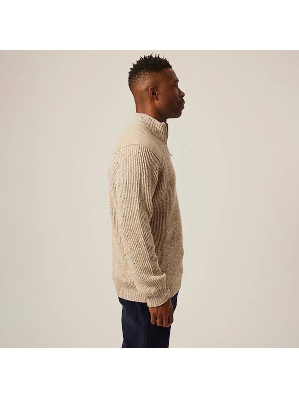 Peregrine Men's Foxton Made In England Quarter Zip Jumper - Oatmeal Image 5