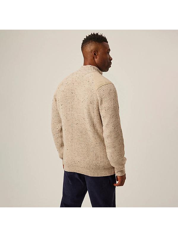 Peregrine Men's Foxton Made In England Quarter Zip Jumper - Oatmeal Image 6