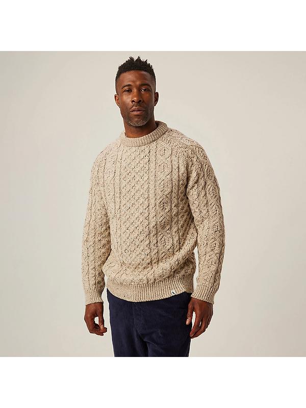 Peregrine Men's Hudson Made In England Aran Jumper - Skiddaw Image 2