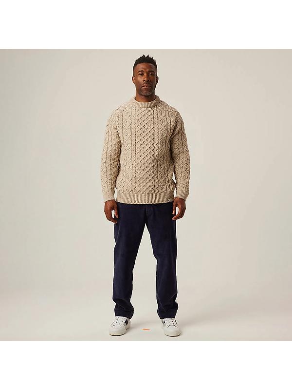 Peregrine Men's Hudson Made In England Aran Jumper - Skiddaw Image 3