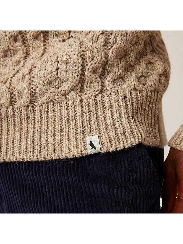 Peregrine Men's Hudson Made In England Aran Jumper - Skiddaw Image 7