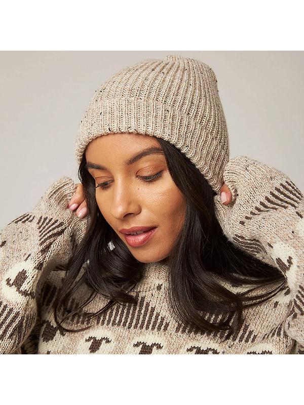 Peregrine Porter Made In England Ribbed Beanie - Oatmeal Image 2