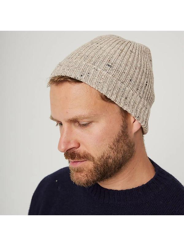 Peregrine Porter Made In England Ribbed Beanie - Oatmeal Image 3