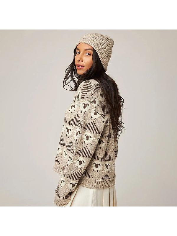 Peregrine Porter Made In England Ribbed Beanie - Oatmeal Image 4