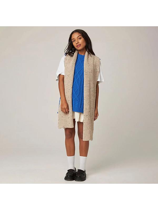 Peregrine Porter Made In England Ribbed Scarf - Oatmeal Image 6