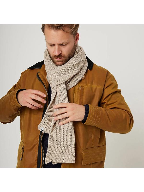 Peregrine Porter Made In England Ribbed Scarf - Oatmeal Image 3