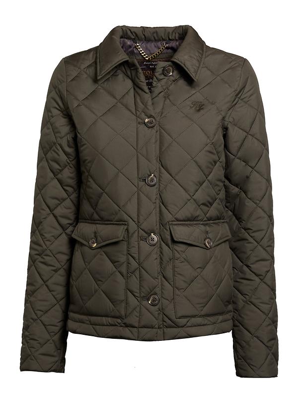 Holland Cooper Women's Quilted Coach Jacket - Heritage Khaki Product Image