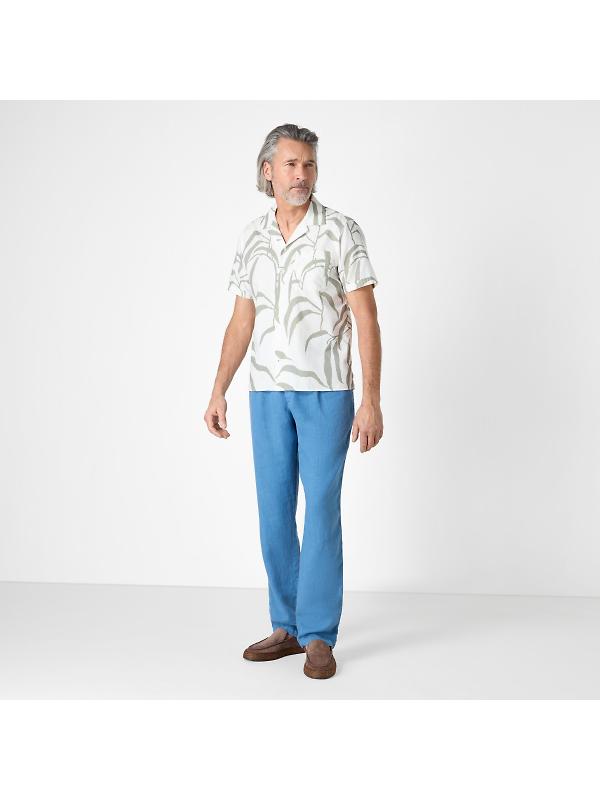 Oliver Sweeney Men's Ravenshead Riviera Cotton Shirt - Khaki Print Image 7