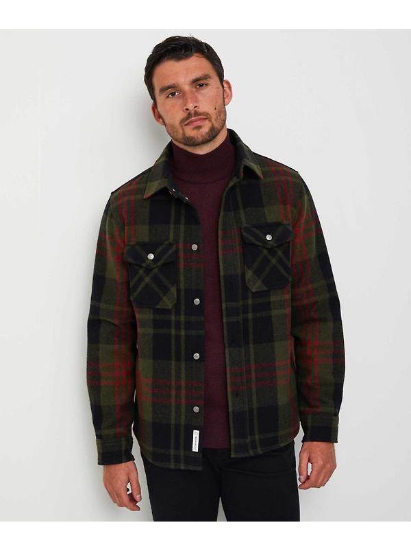 Woolrich Men's Alaskan Melton Overshirt - Greenstone Check Image 2