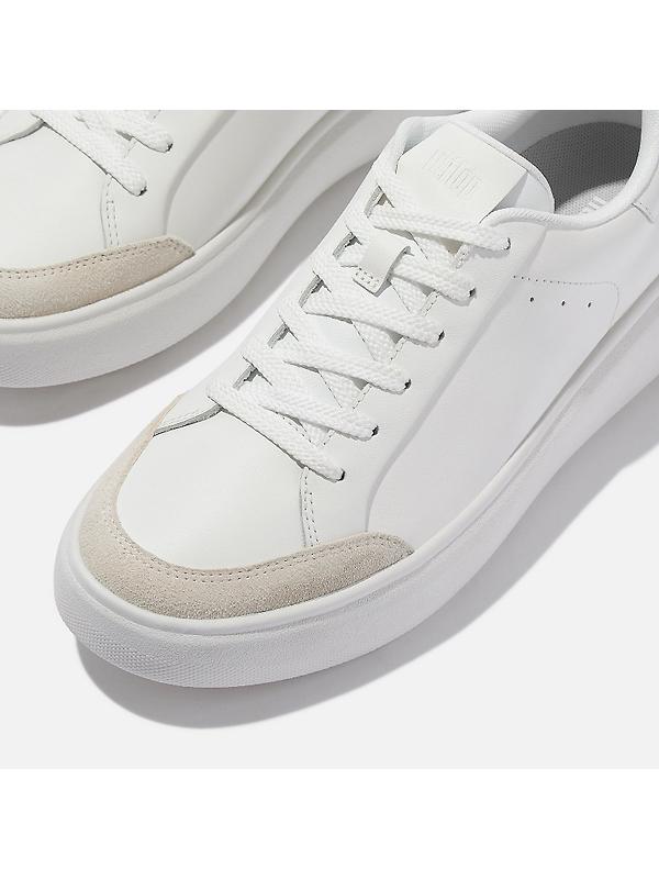 FitFlop Women's RTG Leather/Suede Trainers - Urban White Image 3