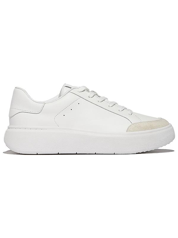 FitFlop Women's RTG Leather/Suede Trainers - Urban White Image 1