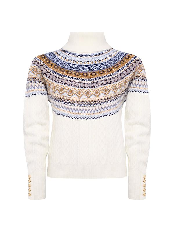 Holland Cooper Women's Rebecca Roll Neck Knit - Natural Image 1