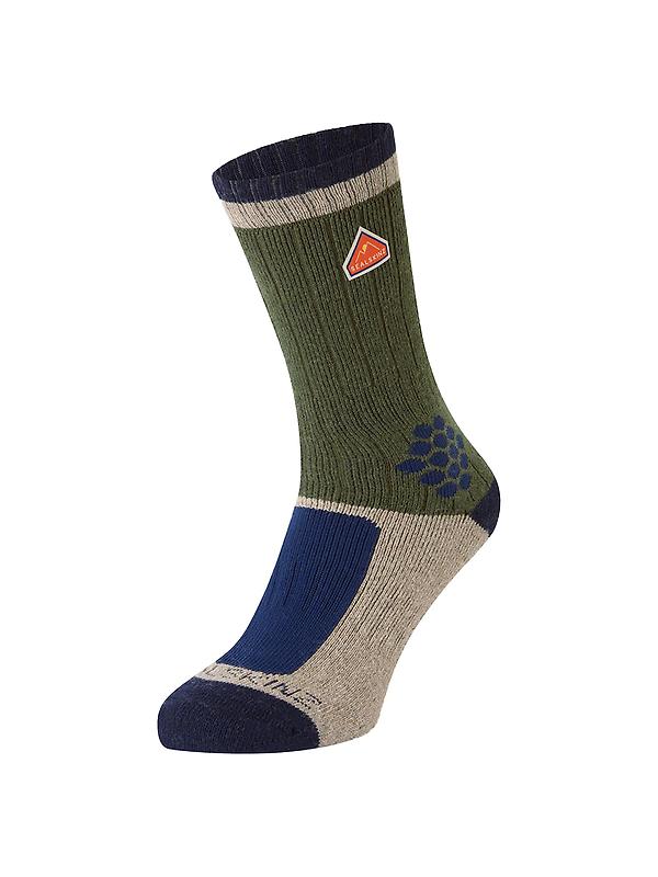 Sealskinz Gresham Recycled Wool Mid Colour Block Hiking Socks - Green Image 1