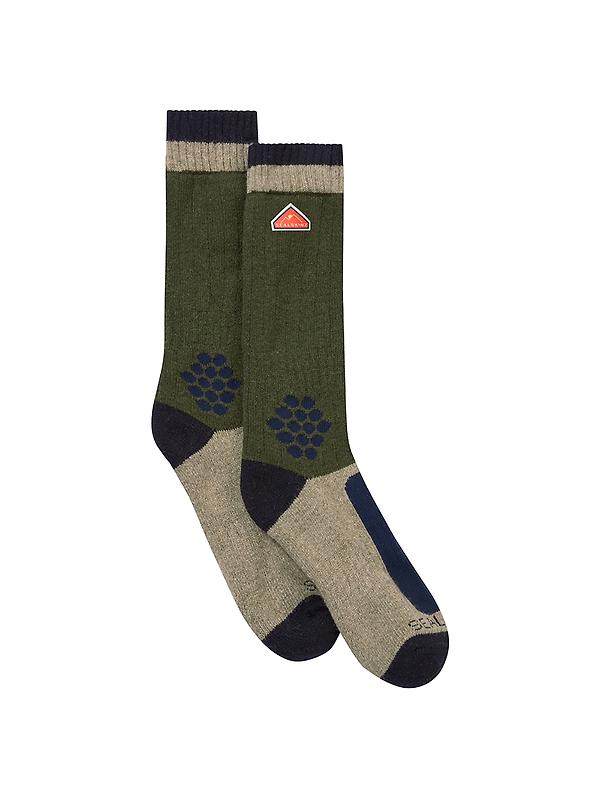 Sealskinz Gresham Recycled Wool Mid Colour Block Hiking Socks - Green Image 2
