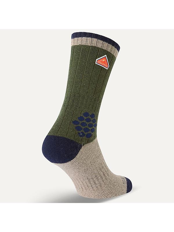 Sealskinz Gresham Recycled Wool Mid Colour Block Hiking Socks - Green Image 3