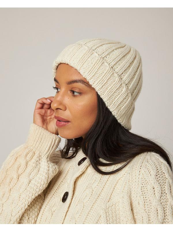 Peregrine Milliner Ribbed Beanie - Ecru Image 2
