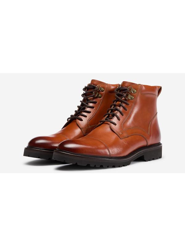 Oliver Sweeney Men's Runcorn Antiqued Leather Toe Cap Side Zip Boots - Tan Image 2