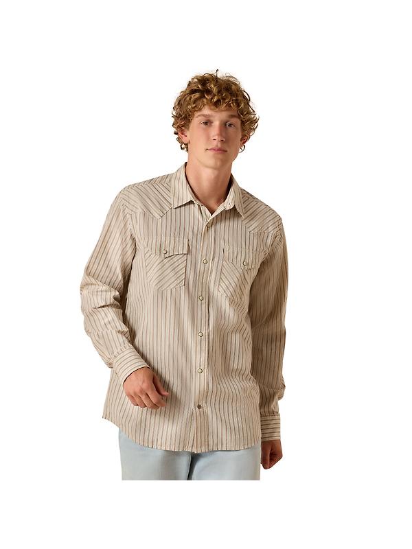 Ariat Men's Retro Hesper Fitted Snap Shirt - Sandshell Stripe Product Image