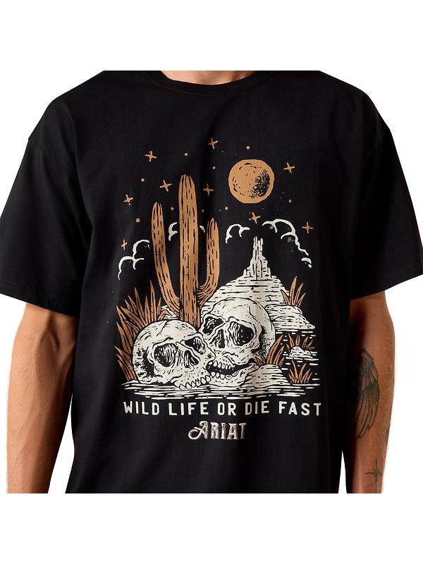 Ariat Men's Wild Life Boxy T-Shirt - Washed Black Image 4