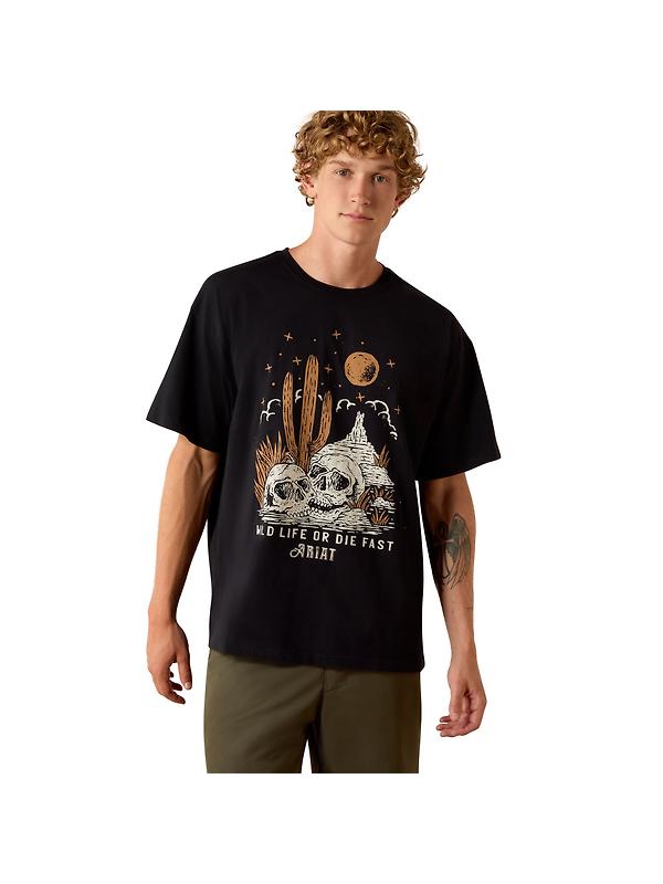 Ariat Men's Wild Life Boxy T-Shirt - Washed Black Image 1