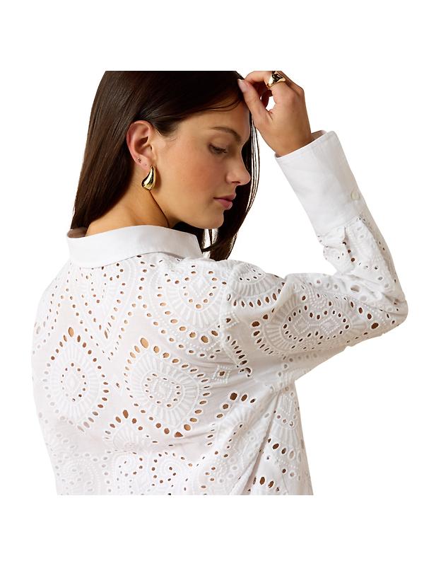 Ariat Women's Millington Loose Blouse - White Image 4
