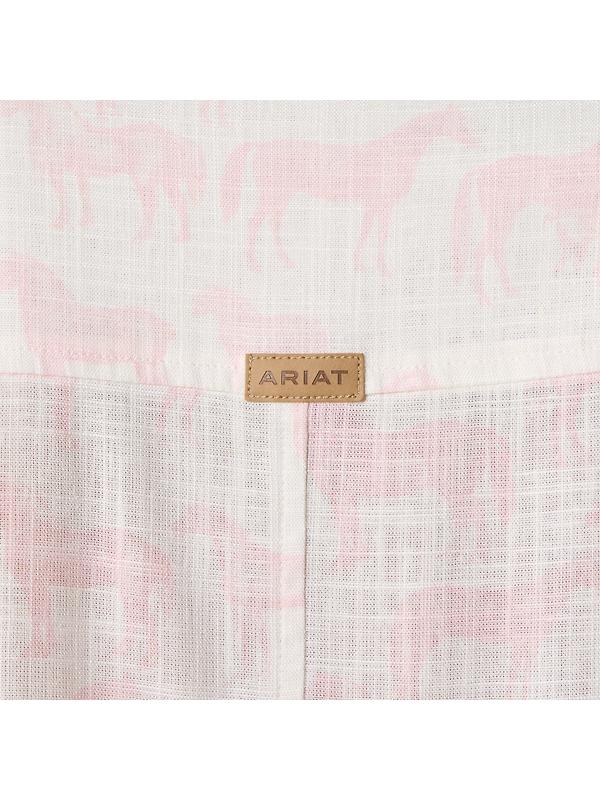 Ariat Women's Rudford Long Sleeve Shirt - Icy Pink Horse Print Image 5