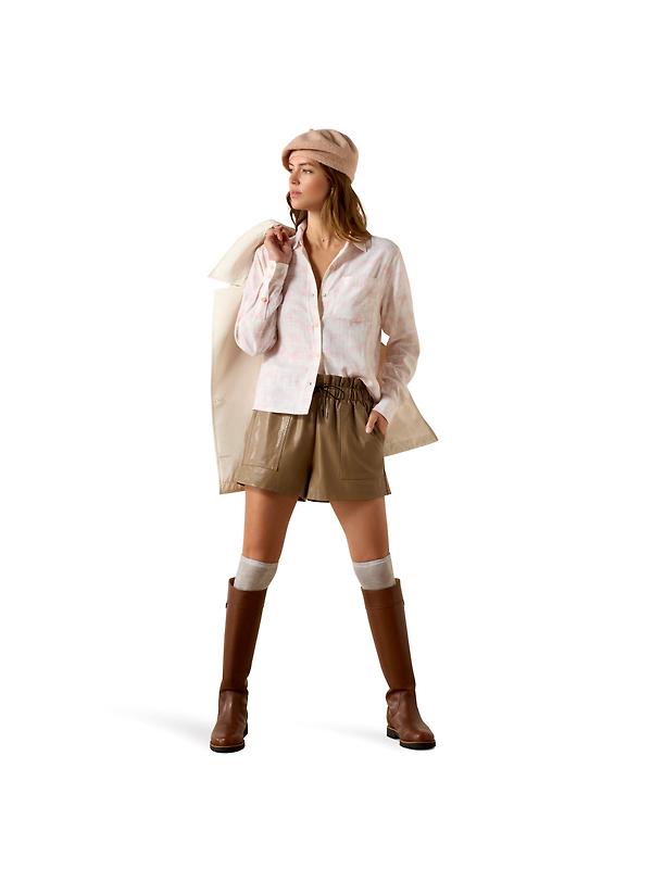 Ariat Women's Rudford Long Sleeve Shirt - Icy Pink Horse Print Image 3