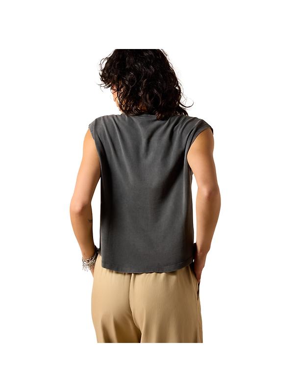 Ariat Women's Dallas Cropped Sleeveless T-Shirt - Charcoal Image 2