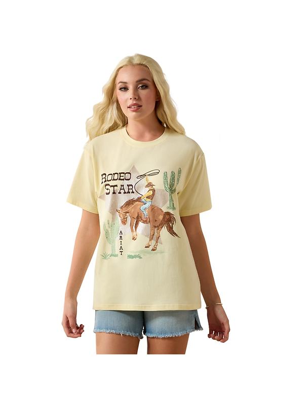 Ariat Women's Rodeo Star Boyfriend T-Shirt - Pear Sorbet Image 1