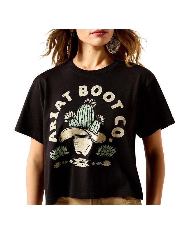 Ariat Women's Ariat Cacti Cowboy Hat T-Shirt - Black Image 4
