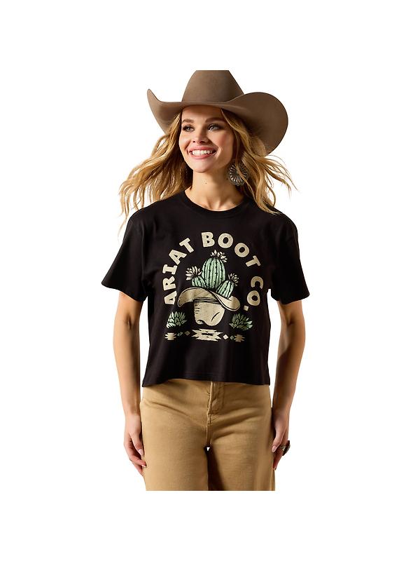Ariat Women's Ariat Cacti Cowboy Hat T-Shirt - Black Image 1