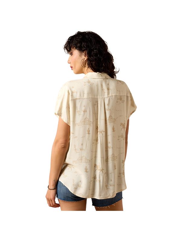 Ariat Women's Badlands Western Shirt - Turtledove Ranchscape Image 2
