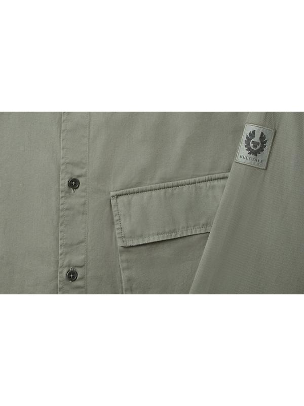 Belstaff Men's Garment Dye Cotton Scale Shirt - Sage Green Image 3