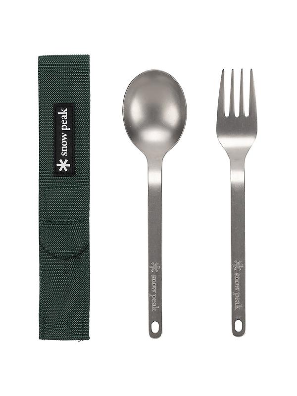 Snow Peak Titanium Fork & Spoon Set Image 1