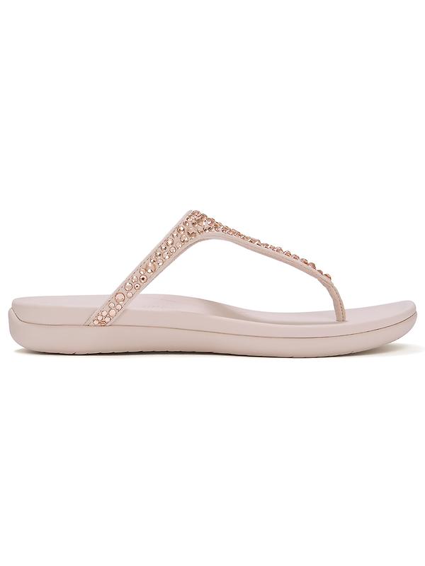 FitFlop Women's SOLAY Mixed-Crystal Toe-Post Sandals - Nude Rose Image 1