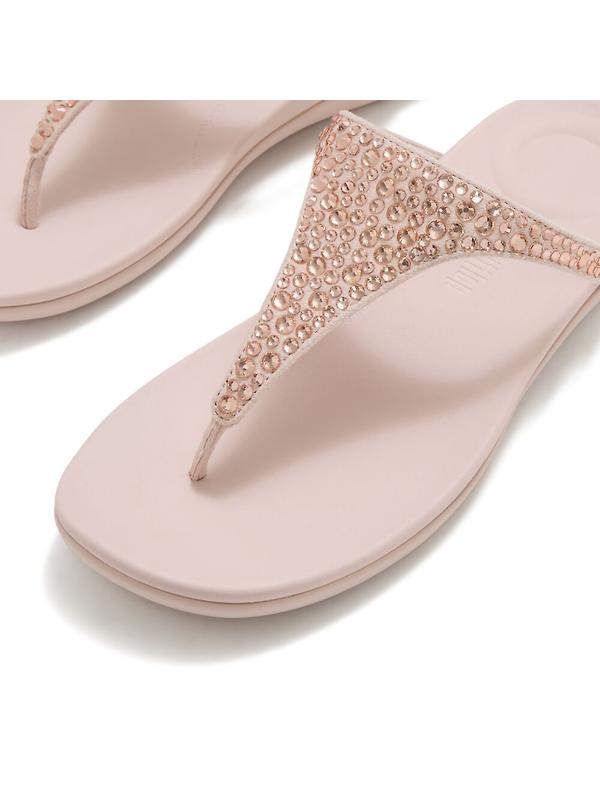 FitFlop Women's SOLAY Mixed-Crystal Toe-Post Sandals - Nude Rose Image 2