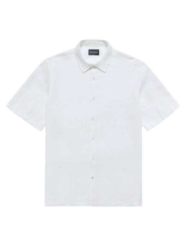 Oliver Sweeney Men's Somerton Short Sleeved Linen Shirt - White Image 1