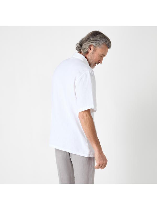 Oliver Sweeney Men's Somerton Short Sleeved Linen Shirt - White Image 4