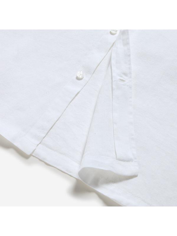 Oliver Sweeney Men's Somerton Short Sleeved Linen Shirt - White Image 3